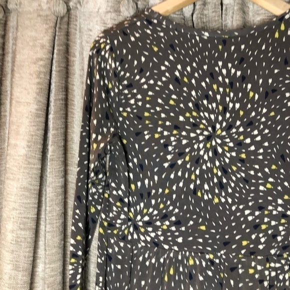 Boden Three Quarter Sleeve Gray & Yellow Abstract Print Tunic Size 10 - Picture 11 of 14